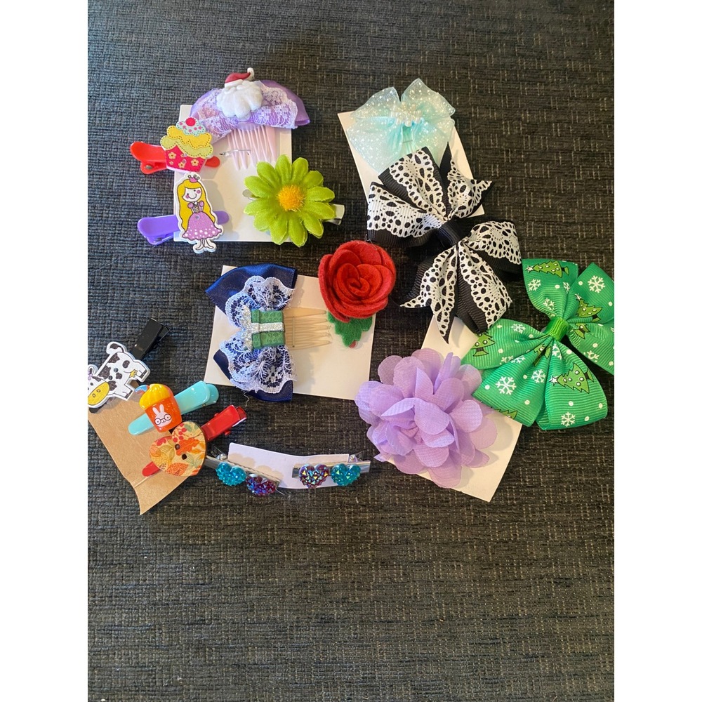 Unbranded‎ Hair Clip Accessory Lot Kids OS Multicolor Excellent Holiday Floral